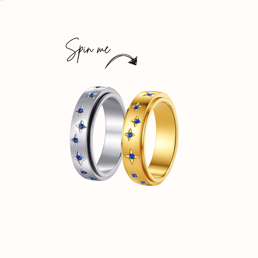 Blue Gemstone Spinner Ring