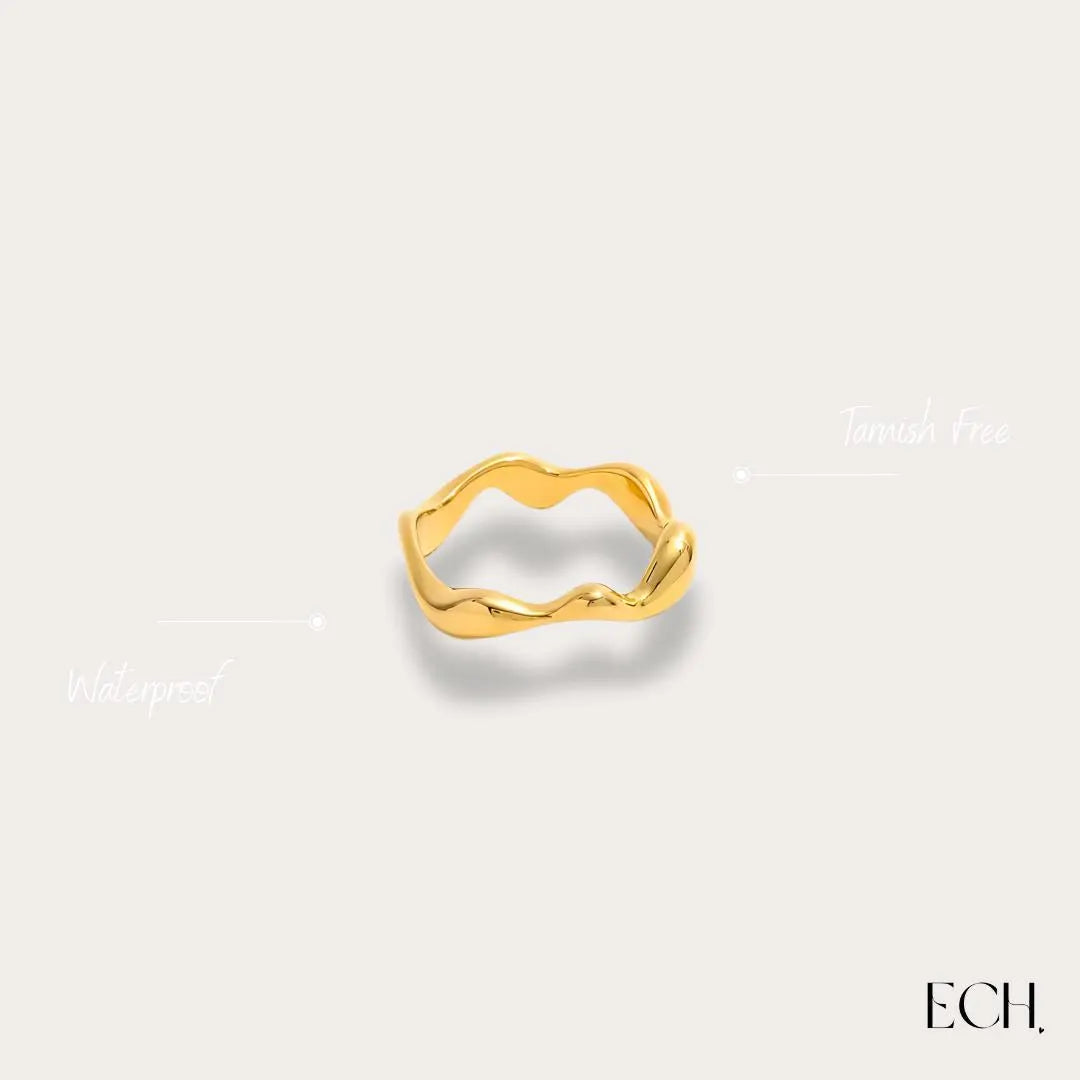 Golden Wavy Ring