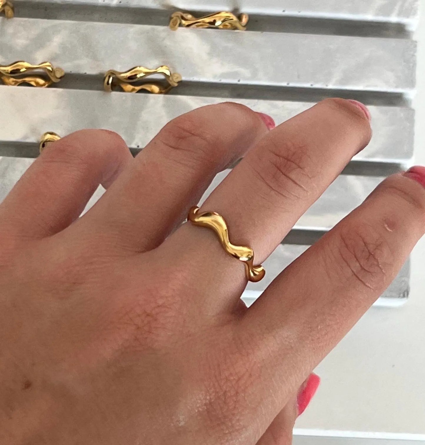 Golden Wavy Ring