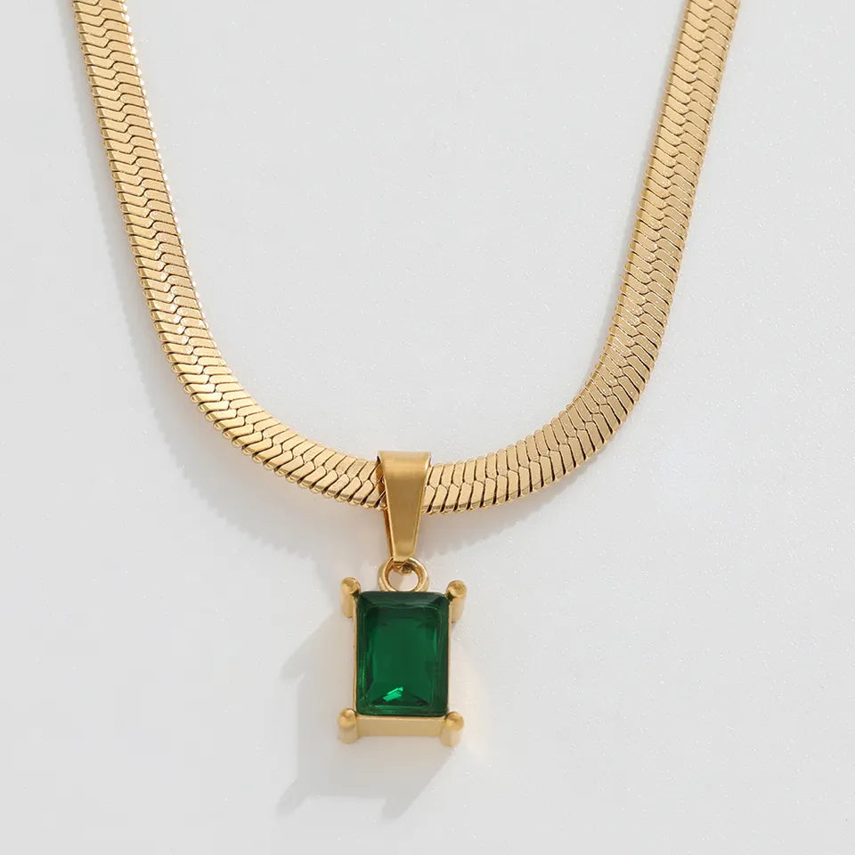 Emerald Snake Chain Necklace