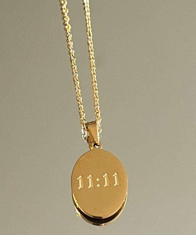 Oval 11:11 Angel Number Necklace