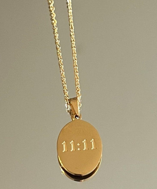 Oval 11:11 Angel Number Necklace