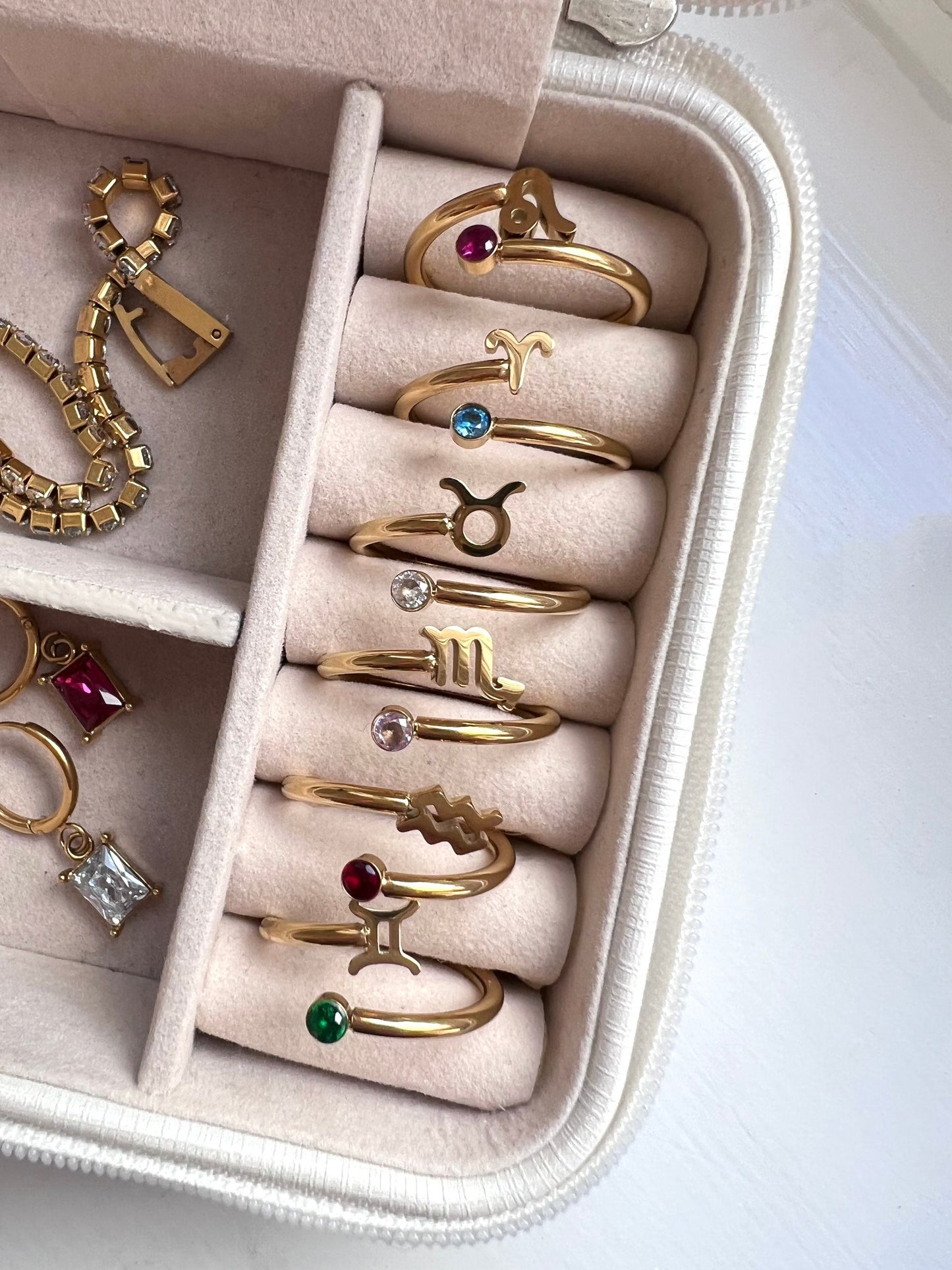 Zodiac Birthstone Ring • Zodiac Jewellery • Constellation Ring • Birthday Gifts for Her •