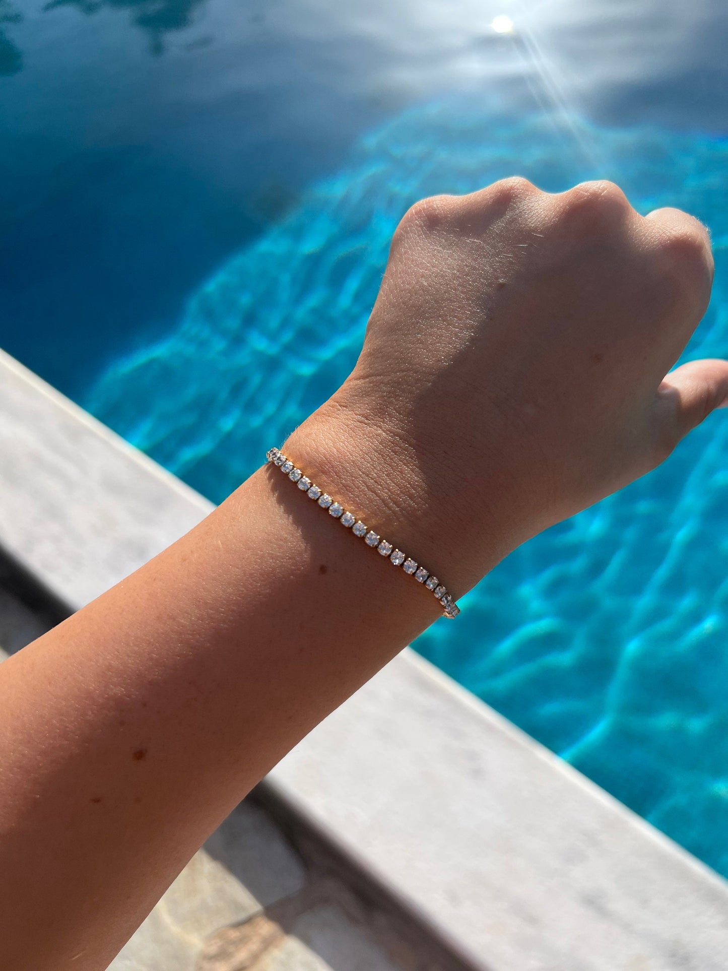 Cubic Zirconia Tennis Necklace and bracelet Jewellery Set