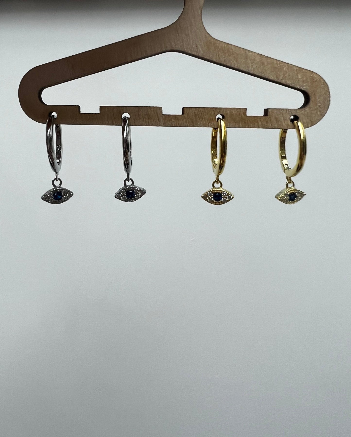 Evil Eye Huggie Hoops