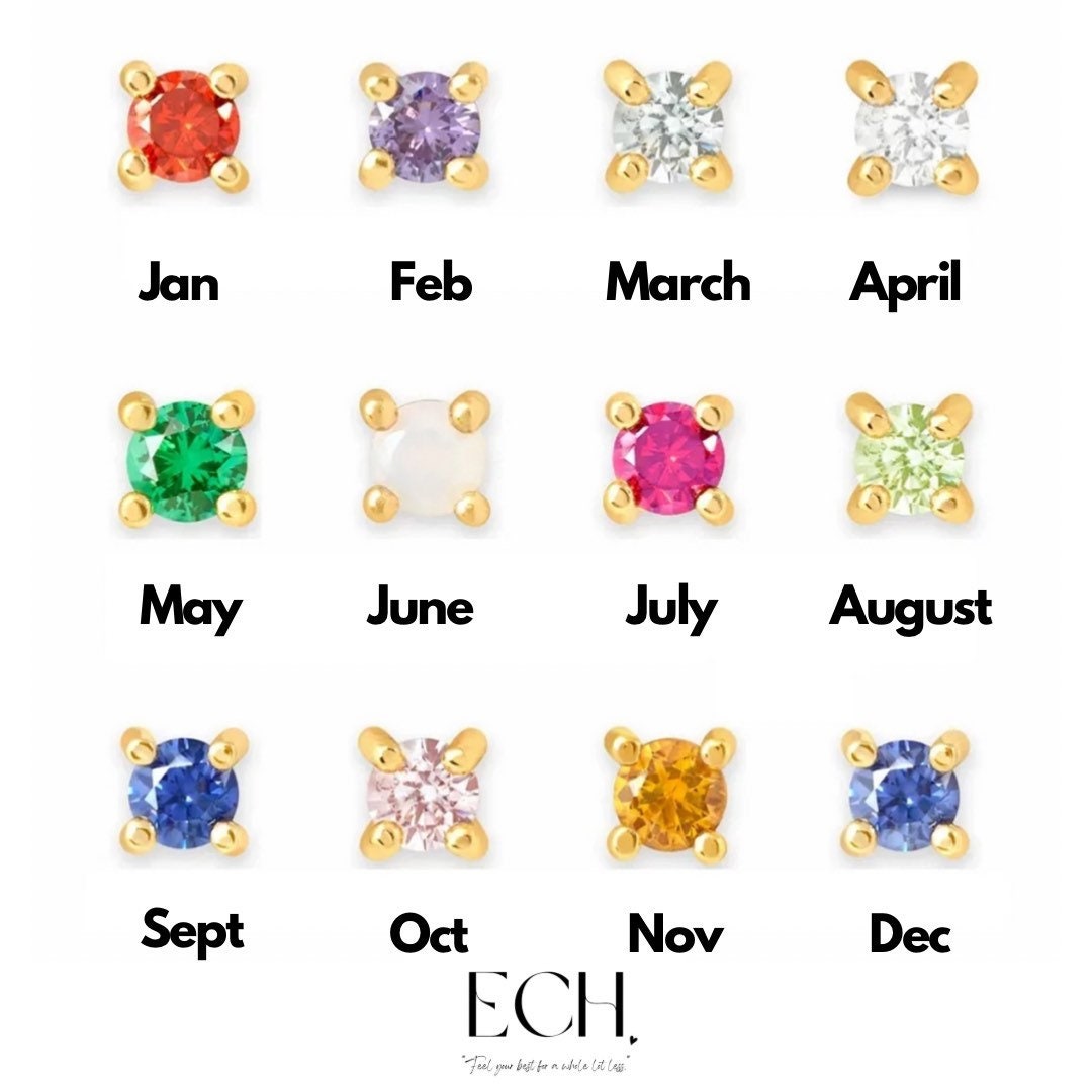 Gold Tiny Birthstone Stud Earrings • Dainty Birthstone Earrings • Small Birthstone Earrings • Birthstone Jewellery • Christmas gift